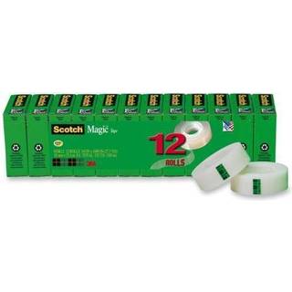 3m 810k12 Magic Tape Value Pack 3/4 """" X 1000 """" 1 """" Core Clear 12/Pack