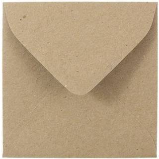 Jampapir 3 1/8 x 3 1/8 kvadrat genanvendt invitation Konvolutter - Brun Kraft Paper Bag - 50/Pack
