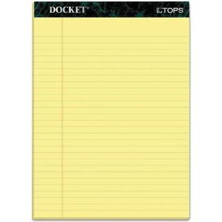 Docket regerede perforerede puder 8 1/2 x 11 3/4 Canary 50 Sheets Dozen