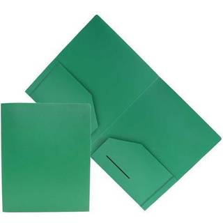 Jam Paper Heavy Duty Plastic 2 Pocket Extra Tough School mapper - Green - 6/Pack