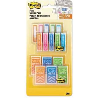 Post-It Flags Combo Pack 1/2 """" og 1 """" Assorterede lyse farver 320/pakke (680SH4VAOTG)