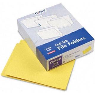 Pendaflex Color End-Tab Fastg?relsesmapper Brevst?rrelse Gul lige sk?ret 50/bx (H10U13Y)