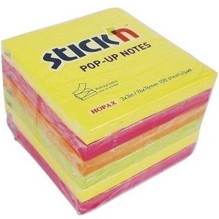 Stick'N selvklæbende Z-fold 76x76mm lemon, magenta, orange
