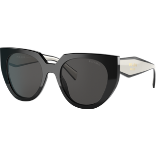 Prada PR 14WSF Asian Fit 09Q5S0 53 Solbriller Kvinder Black - Black - 53mm