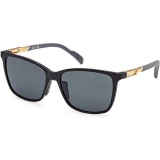 Adidas Sport Unisex SP0059 02D Solbriller Plast Sort-opaque Grå Rund Polariseret