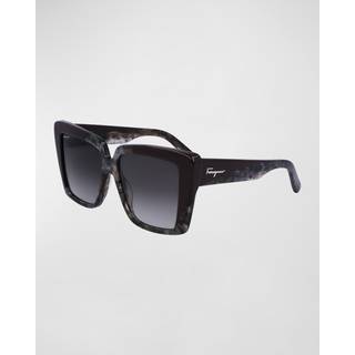 Salvatore Ferragamo SF 1060S 021 55 Solbriller Kvinder Black - Black Pattern Grey - 55mm