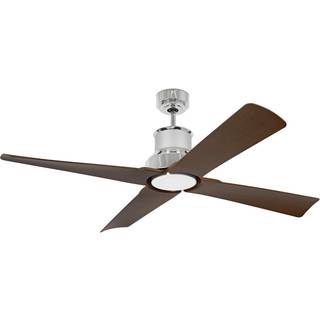 Winche M loftventilator, LED-lampe IP44 krom
