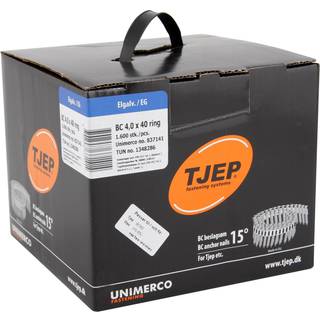 Tjep kamsøm elgalv. BC 4x40 1600stk/pk fuldh. 837141