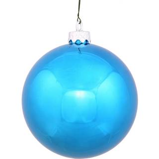 Vickerman borede UV skinnende bold ornamenter 4-tommer turkis 6-pakke