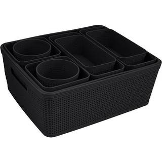 Forenkle 10 stykker organiseringssæt | Bind i flere størrelser | Multipurpose | Kontor | Skrivebord | Dorm | Badeværelse | Opbevaringskurv | Små