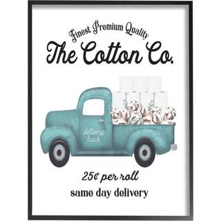 Stupell industrier toiletpapir bomuld co levering lastbil badev?relse orddesign indrammet giclee kunstdesign efter kunstner bogstaver og foret