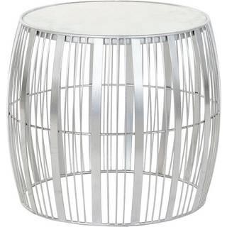 Sofabord DKD Home Decor Hvid Marmor Jern Sølvfarvet (46 x 46 x 41 cm)