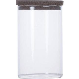Sagaform Nature opbevaringskrukke med låg Klar/Mørkebrun
