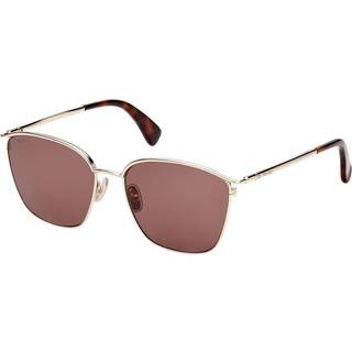 Max Mara Kvinde MM0043 DESIGN 52E Solbriller Metal Guld Brun Geometrisk Normal