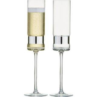 Anton Studio Designs Anton Studio Designs Set of 2 Silver SoHo Champagne Flutes