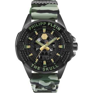 Philipp Plein PWAAA0821 Unisex-Uhr The Skull Schwarz/Camouflage Grün