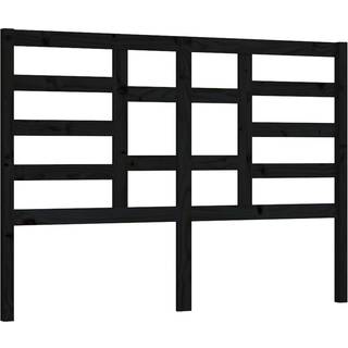 sengegærde 166x4x104 cm massivt fyrretræ sort