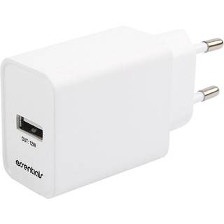 Essentials Wall Charger 12W USB-A Micro USB Cable 1m White
