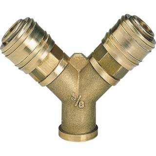 Einhell Y dobbelt lynkobling til trykluft med indvendigt 3/8" gevind