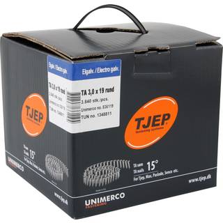 Tjep ringsøm elgalv. TA 3,0x25 2880stk/pk fuldhoved 836125 t/tagpap