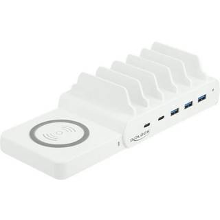 Delock USB ladestation 110W - 2x USB-C 3x USB-A 1x Trådløs