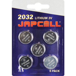 Japcell Lithium CR2032 3V Batterier - 5 stk. - Batteri