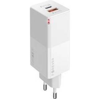 Forever 65W USB-C PD & USB-A QC Oplader, Hvid