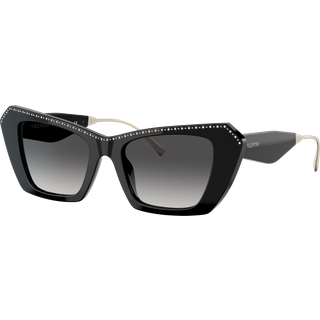 Valentino Kvinde VA4114 50018G Outlet solbriller Plast Sort Grå Cat Eye Normal Skygge