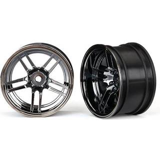 Traxxas - TRX8372 - Wheels, 1.9" split-spoke (black chrome) (wide, rear) (2)