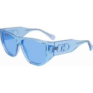 Ferragamo Unisex SF1077S 432 Solbriller Bio-injekt Blå Lyseblå Firkantet Fotokromatisk Fotokromatisk