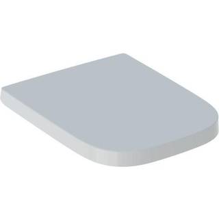 Geberit Renova Plan toiletsæde kantet design, fastgørelse oppefra: Soft close=Nej, Quick-Release-hængsel=Nej, Beslag=Oppefra, Hvid / Blank