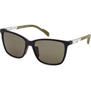 Adidas Sport Unisex SP0059 02N Solbriller Plast Sort-opaque Grøn Rund Normal