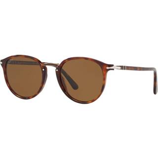 Persol Mand PO3210S 24/57 Solbriller Acetat Skildpadde Brun Rund Polariseret