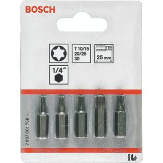 Bosch Bits T10/15/20/25/30 25mm 5 Stk - 2607001768 ✓ På lager - klar til levering og afhentning
