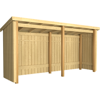 PLUS Nordic havehus i 2 moduler med åben front, natur/nåletræ - 4,7 m²