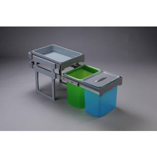 Intra Aladin2 affaldssystem t/2x8ltr, grå på udtræksskinne 684151.100