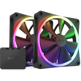 NZXT F140 RGB 2-pack & RGB Controller - White - Kabinet køler - 140mm - Hvid med RGB - 33 dBA