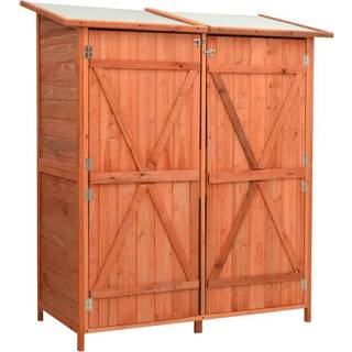 redskabsskur til haven 136x75x160 cm massivt grantræ
