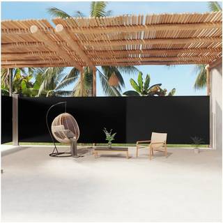 sammenrullelig sidemarkise 200x1200 cm sort