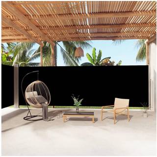 sammenrullelig sidemarkise 200x1000 cm sort