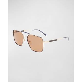 Ferragamo Mand SF298S 743 Solbriller Titanium Guld Brun Firkantet Normal Fotokromatisk