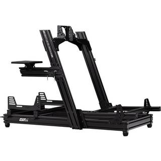 Next Level Racing GTLite Front & Side Mount Edition - racing simulator cockpit frame - anodised aluminium carbon steel - black Gaming stol cockpit ramme - Anodiseret aluminium - Op til 150 kg