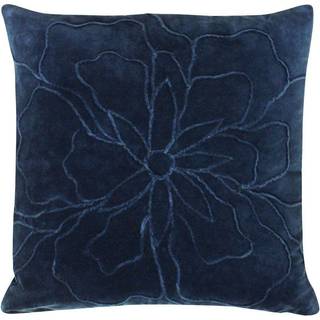 Furn Furn Navy Blue 100% Cotton Angeles Floral Velvet Polyester Filled Cushion