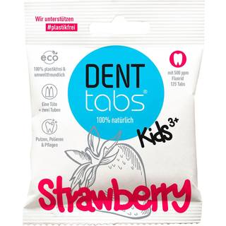 Denttabs - Tandpasta Tabletter Børn Jordbær 125 Stk - M/fluor