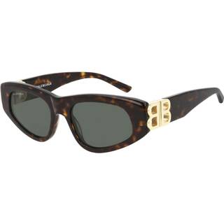 Balenciaga Kvinde BB0095S 002 Solbriller Acetat Havana Grøn Cat Eye