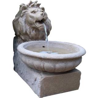 Ubbink AcquaArte Basel Löwenkopf Gartenbrunnen Set LED Sandstein-Optik Springbrunnen