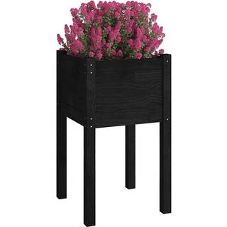 plantekasse 40x40x70 cm massivt fyrretræ sort
