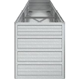 højbed 240x40x45 cm galvaniseret stål sølvfarvet