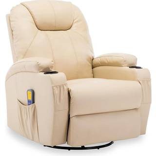 gyngende massagestol kunstlæder cremefarvet