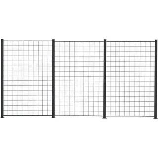 Espalier, 3 fag, sort, 150 x 100 cm - inkl. 4 alustolper 158 cm